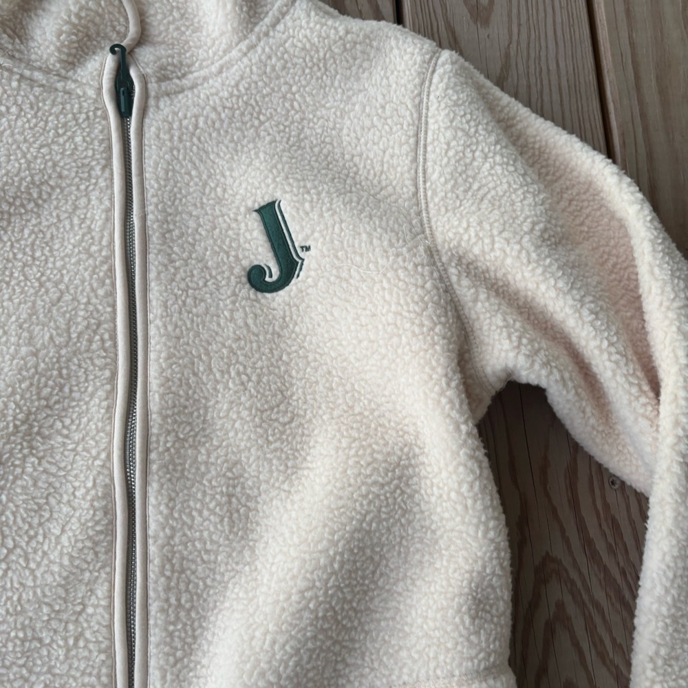 ** Jameson Whiskey White Green Fleece zip Up shacket sweater Small - Picture 4 of 8
